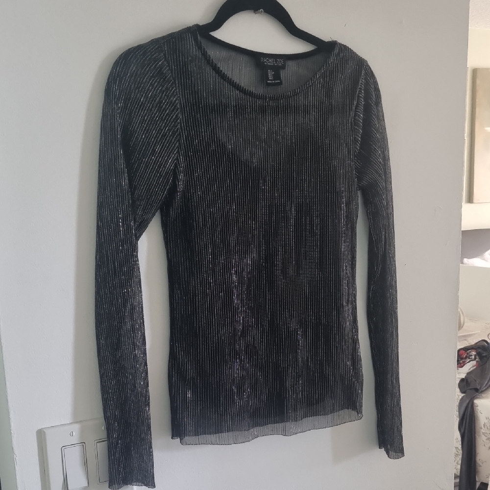 H&M Shimmering Black Long Sleeve Top